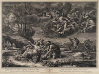 KG 11244
<br/>
Winter / Cybele betreurt de aftocht van de zon
<br/>
<em>Poilly, Jean Baptiste de (1669-1728)</em>